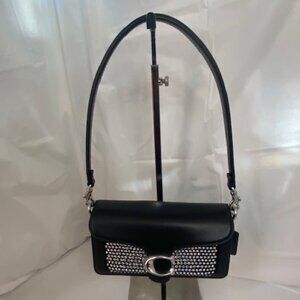 Coach Tabby 20 crystal-embellished leather bag in black--- NWT